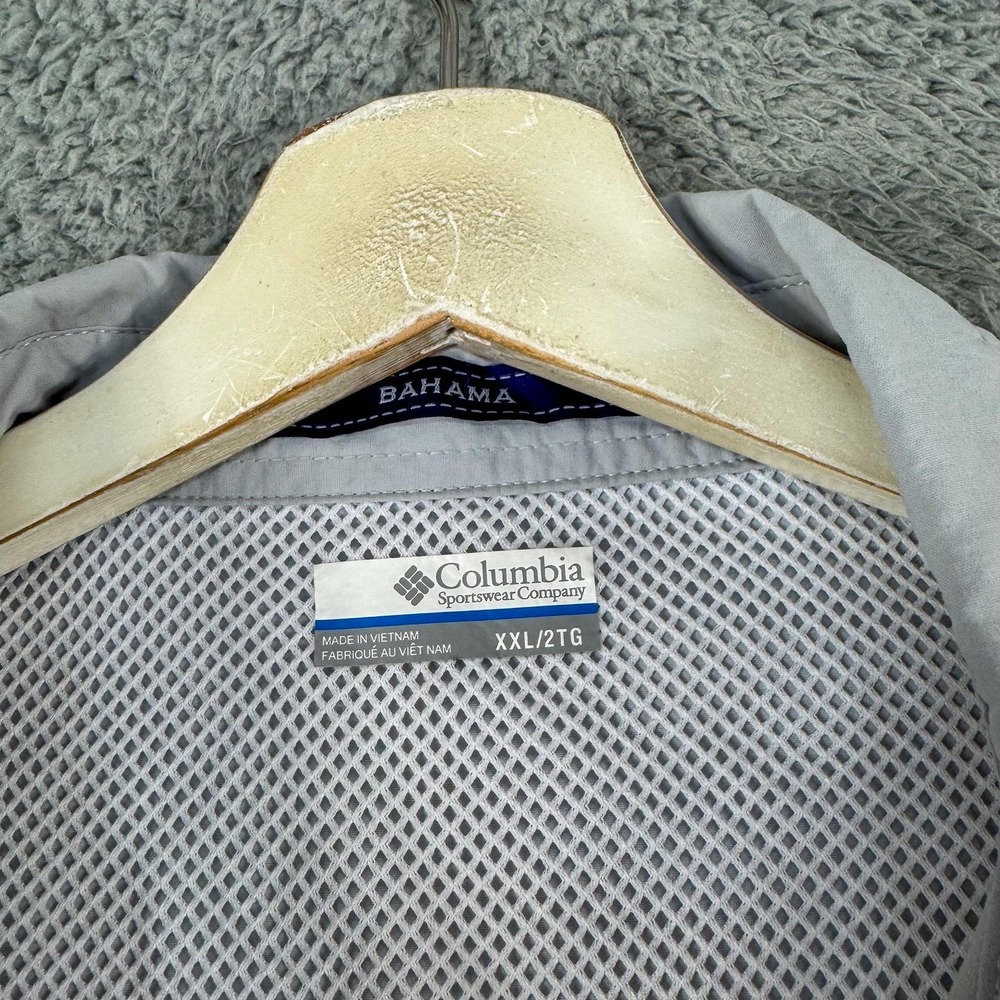 Columbia PFG‎ Bahama Shirt Mens 2XL Gray Omni-Shade Vented Fishing Short Sleeve - Picture 5 of 14